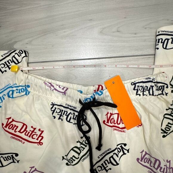 NWT Von Dutch Pajama Set Size Women's Small   super colorful rainbow text with l - Picture 4 of 8
